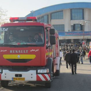 آتش نشانی نیشابور - حضور آتش نشانان بسیجی در جمع پر شور بسیجیان