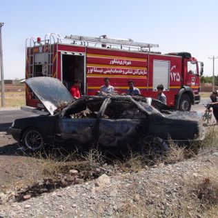 آتش نشانی نیشابور - آتش سوزی خودرو