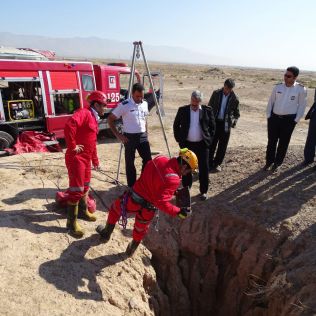 آتش نشانی نیشابور - چاه افتادگی روستای خاج بچه