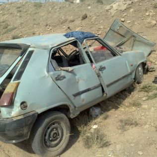 آتش نشانی نیشابور - سقوط خودرو رنو
